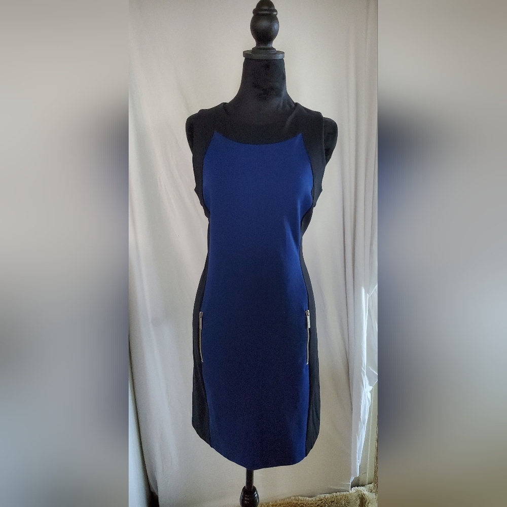 MICHAEL Michael Kors Blue and Black Sheath Mini Dress